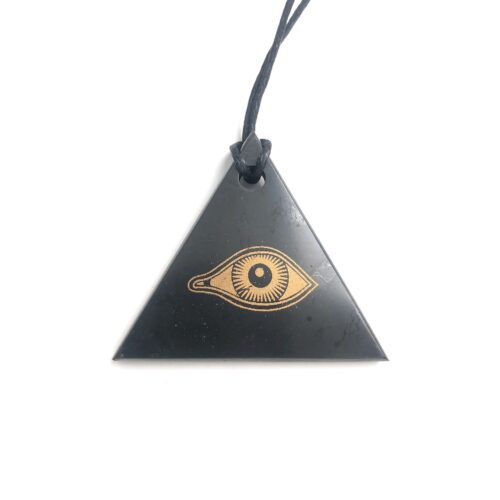 Schungit Anhänger Dreieck Eye of Horus