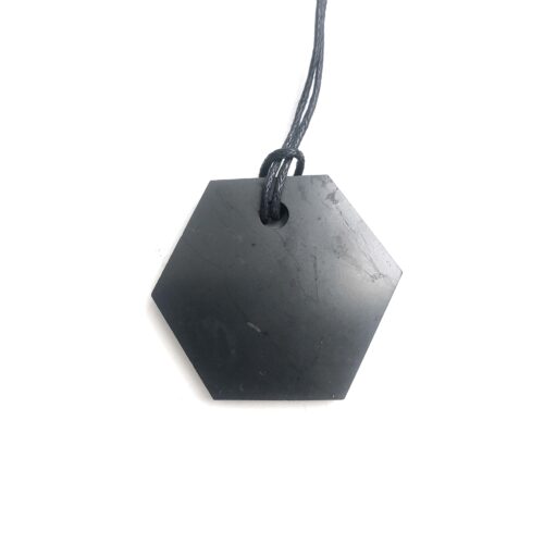 Schungit Anhänger Hexagon